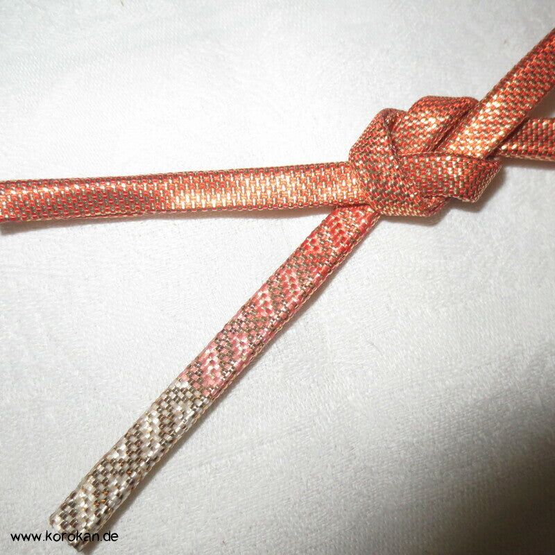 Saganishiki Haori Himo - Seide, rot gold