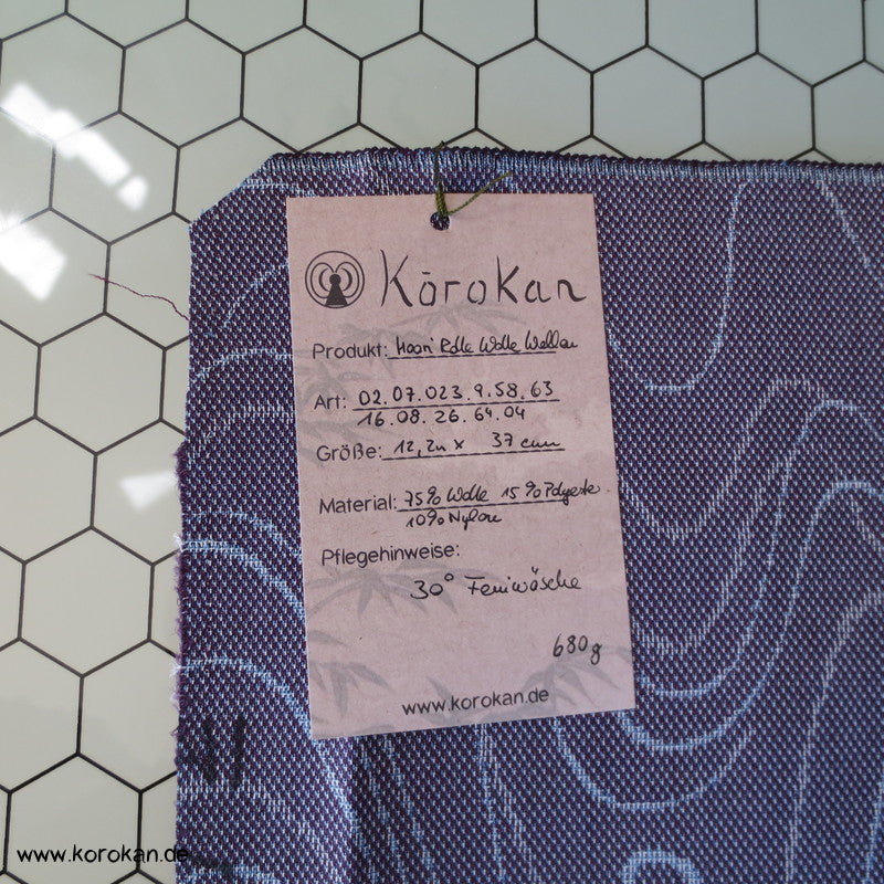 Wellen, Blätter mauve meliertes Wollmischgewebe Kimono Jacquard