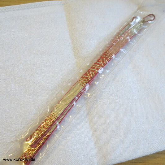 Saganishiki Haori Himo - Seide gold rosa