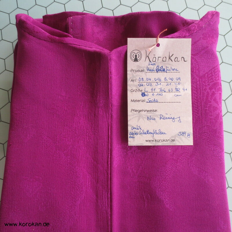 lila fuchsiafarbener Seidendamast Iro Furi Haori