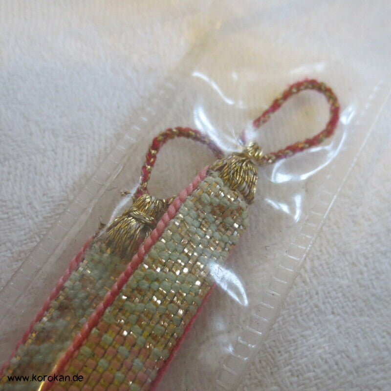 Saganishiki Haori Himo - Seide gold rosa