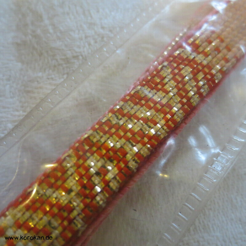 Saganishiki Haori Himo - Seide gold rosa