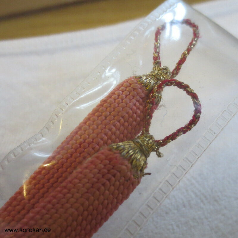 Saganishiki Haori Himo - Seide gold rosa