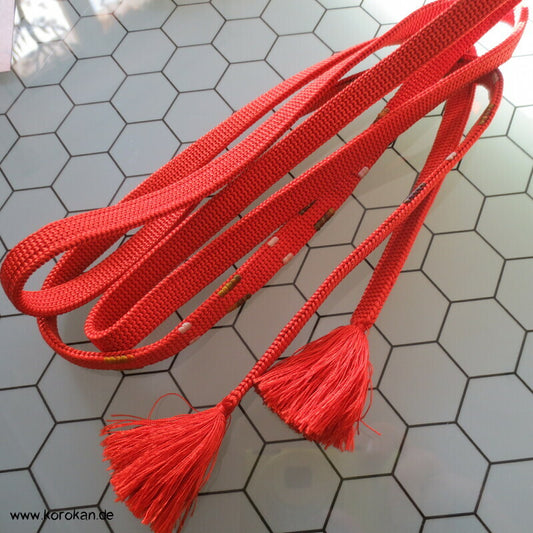 persimmon bestickter Obijime, Seide