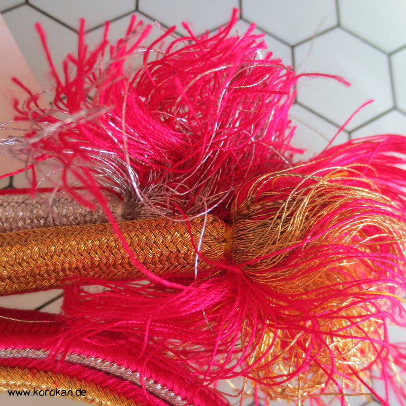 rot gold silberner Obijime, geflochten