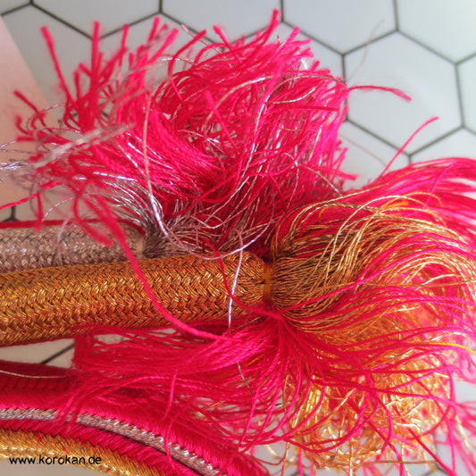 rot gold silberner Obijime, geflochten