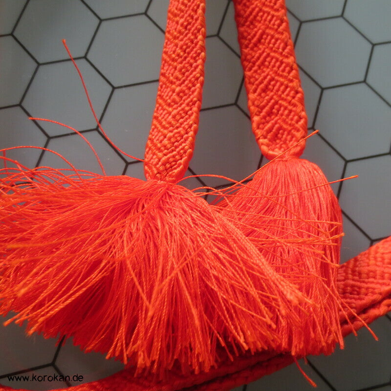 orange Flechtmuster Obijime, Seide