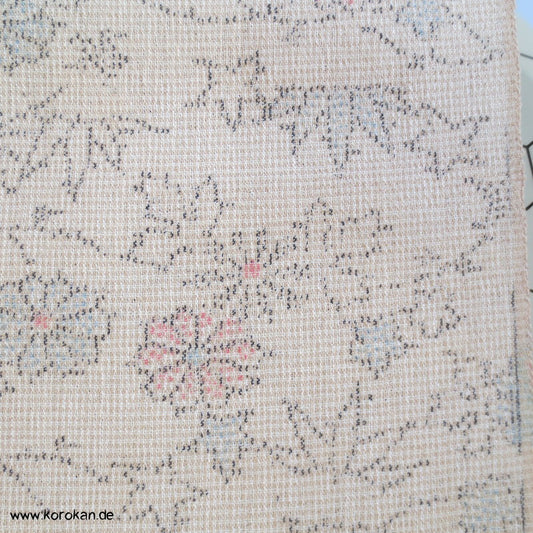 Chrysantheme Bambus Kasuri Crepe Georgette Wolle