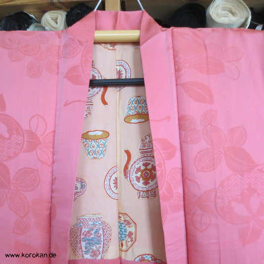 Iro Furi Haori, gewebte Tachibana Seiden Damast, Porzellanfutter