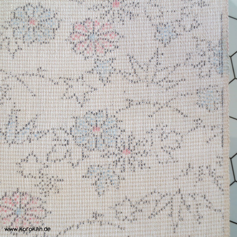Chrysantheme Bambus Kasuri Crepe Georgette Wolle