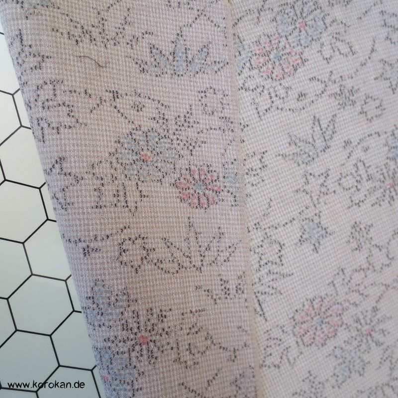 Chrysantheme Bambus Kasuri Crepe Georgette Wolle