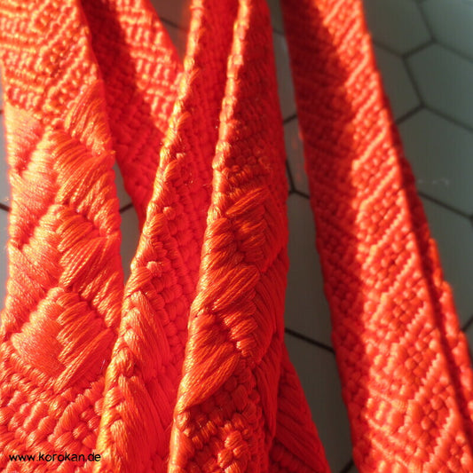 orange Flechtmuster Obijime, Seide