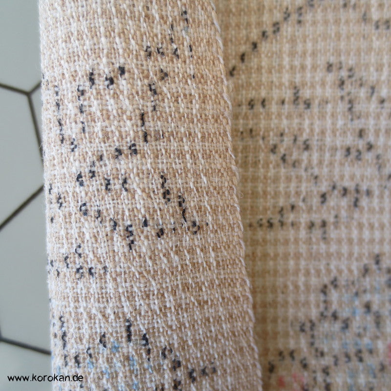 Chrysantheme Bambus Kasuri Crepe Georgette Wolle