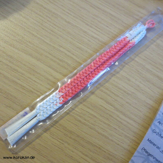 Haori Himo - Seide, azalee weißer Verlauf