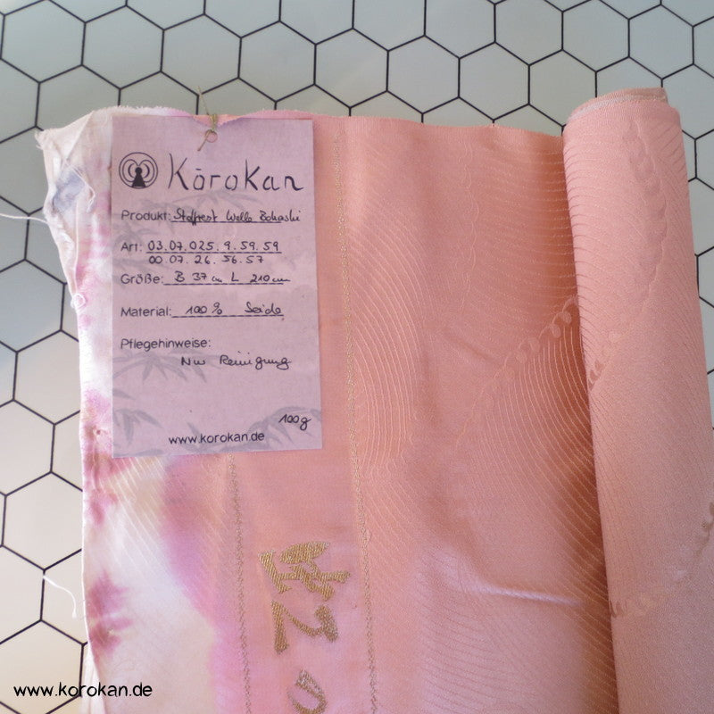 Bokashi Wellen Seiden Damast Kimono Stoffrest