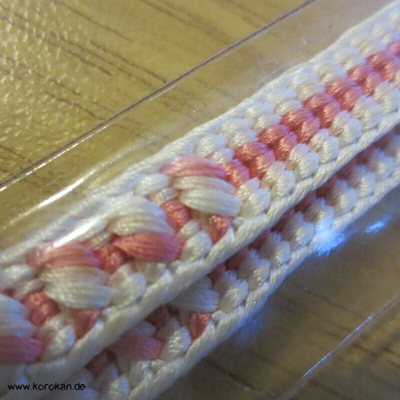 Haori Himo - Seide, rosa Streifen im Geflecht