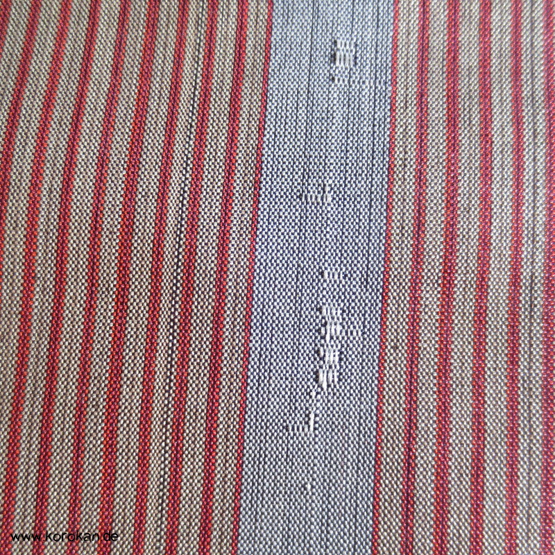 feiner Streifen blau/ rot Kimono Seide