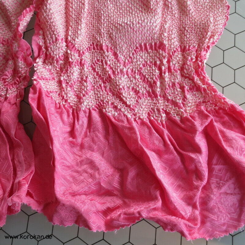 Shibori Segaiha, rosa, blassrosa großer Seiden Obiage