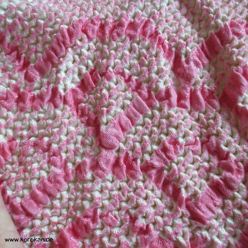 Shibori Segaiha, rosa, blassrosa großer Seiden Obiage