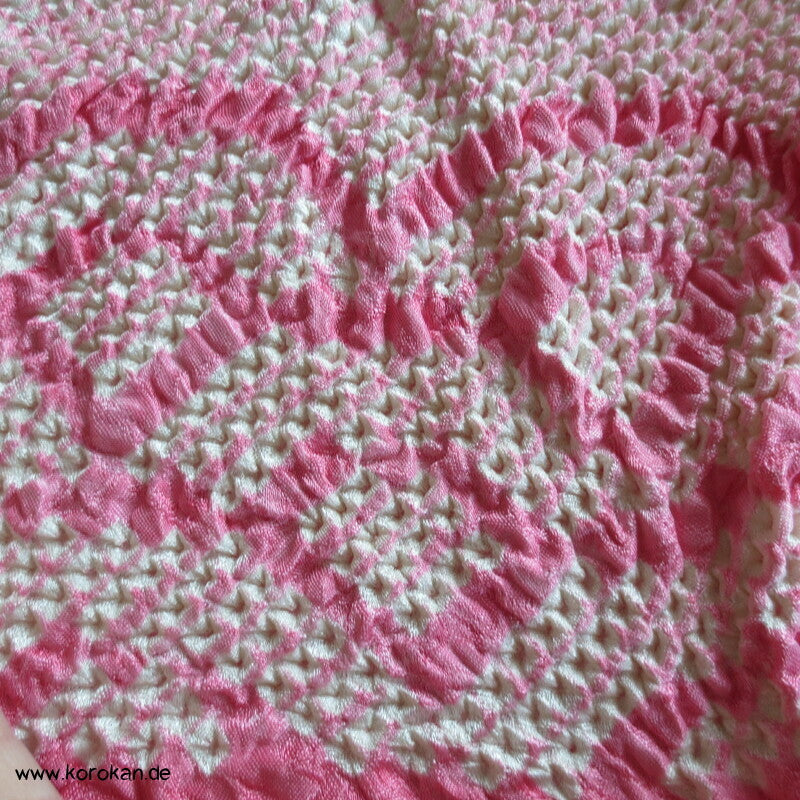 Shibori Segaiha, rosa, blassrosa großer Seiden Obiage