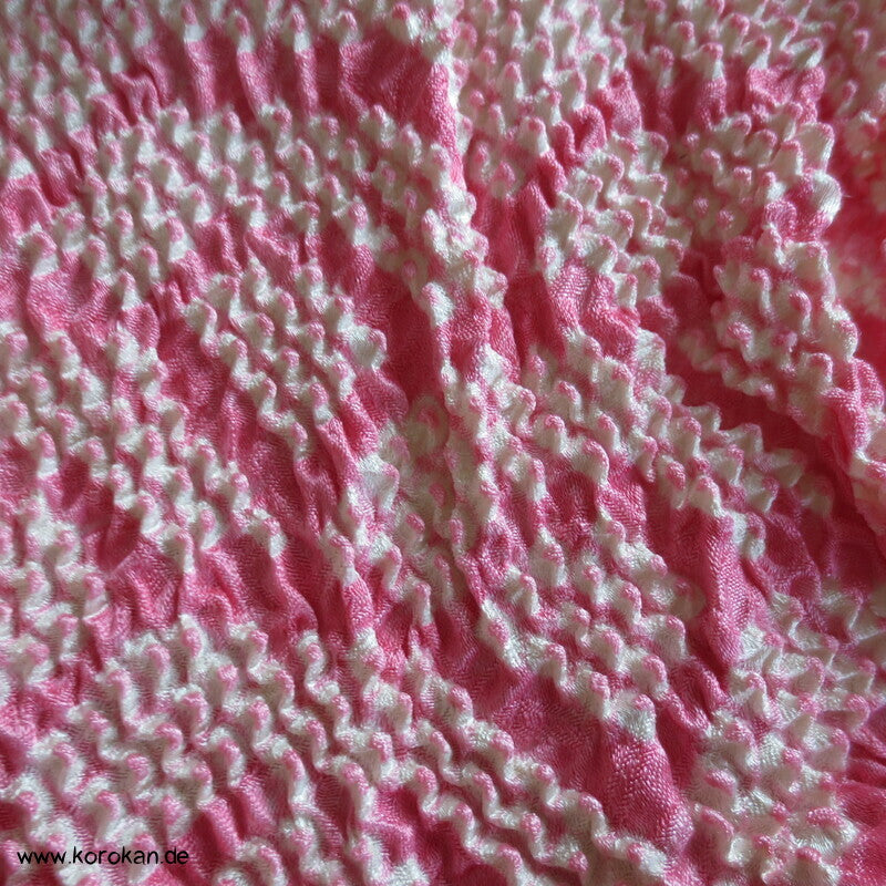 Shibori Segaiha, rosa, blassrosa großer Seiden Obiage