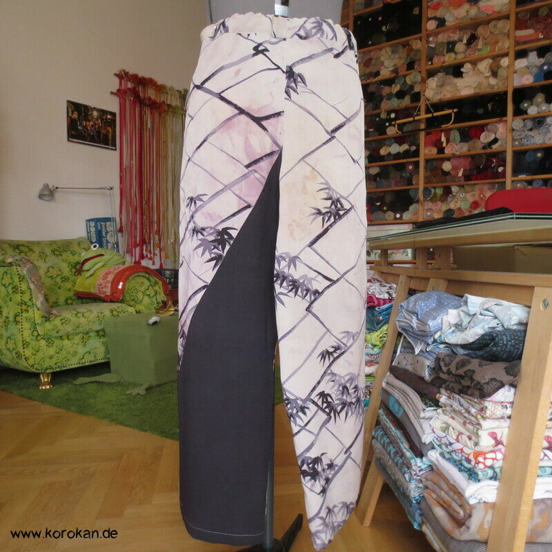 Pyjama Hose Upcycling aus Homongi Kimono, Rayon, Gr. L