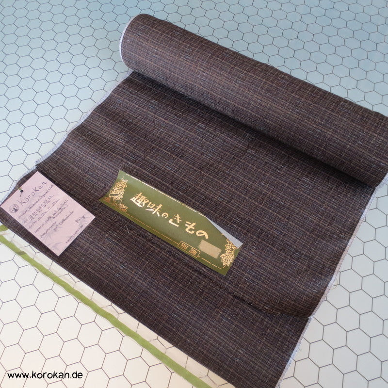 braun Strukturgewebe Wollstoff für Kimono Tanmono