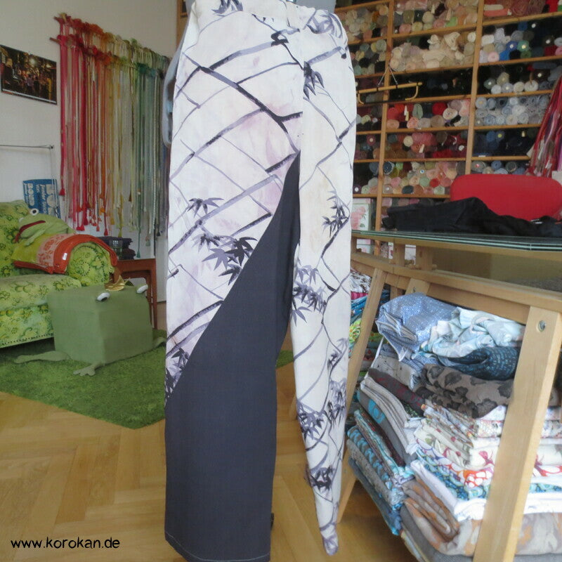 Pyjama Hose Upcycling aus Homongi Kimono, Rayon, Gr. L