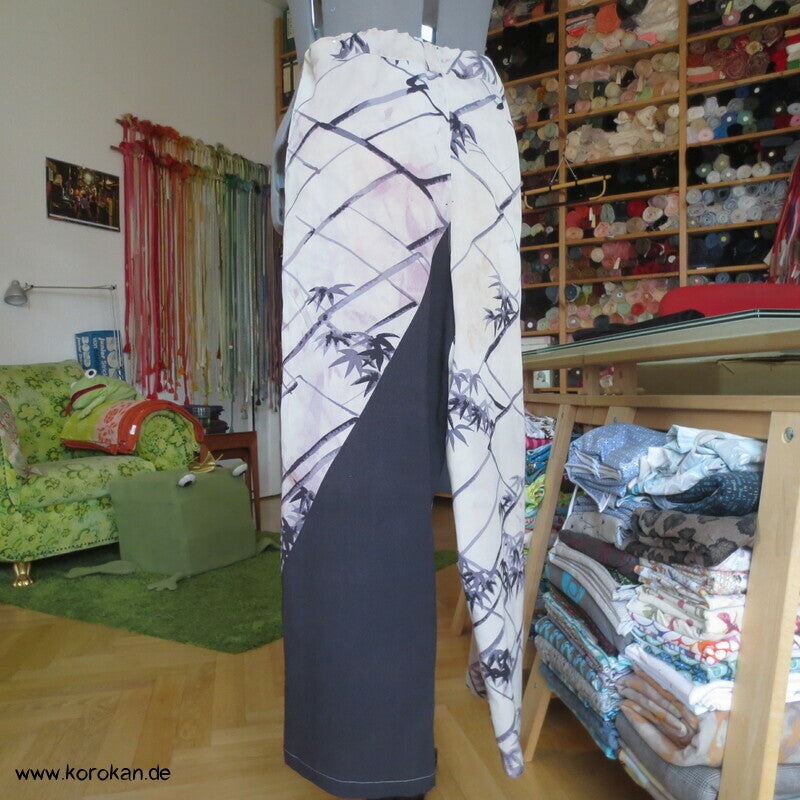Pyjama Hose Upcycling aus Homongi Kimono, Rayon, Gr. L