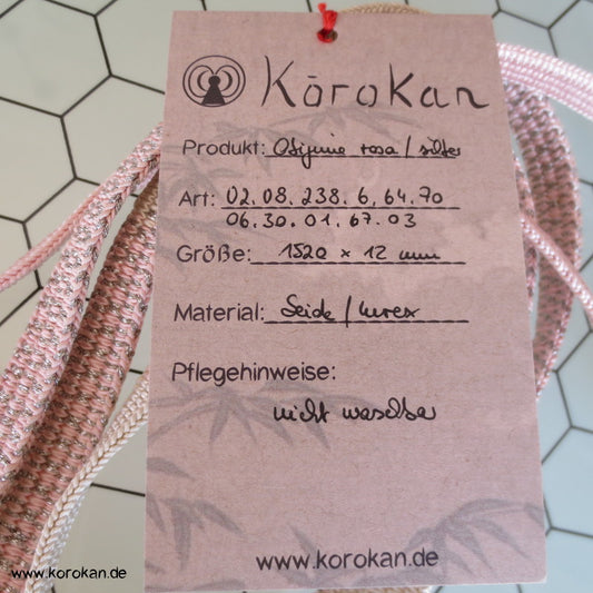 rosa - silber Obijime, geflochten