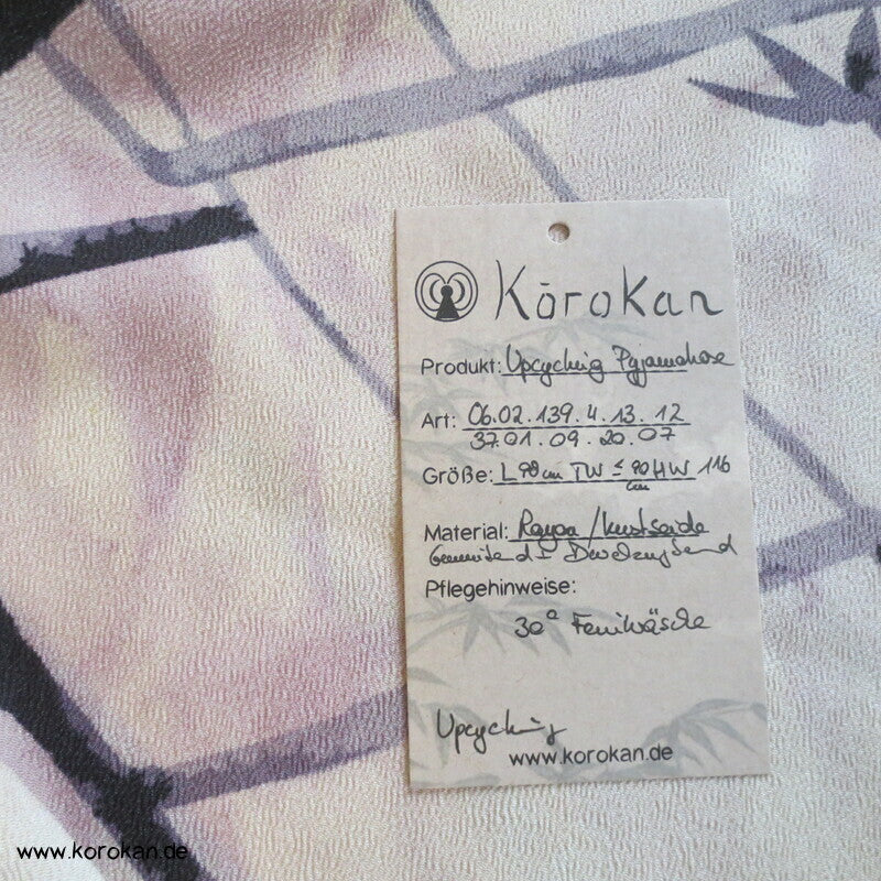Pyjama Hose Upcycling aus Homongi Kimono, Rayon, Gr. L