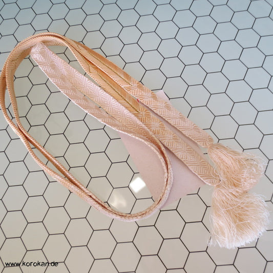 weiß blush Verlauf, Obijime, geflochten