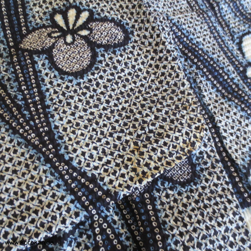 Fake Arimatsu Shibori Yukata, Baumwolle, Iris