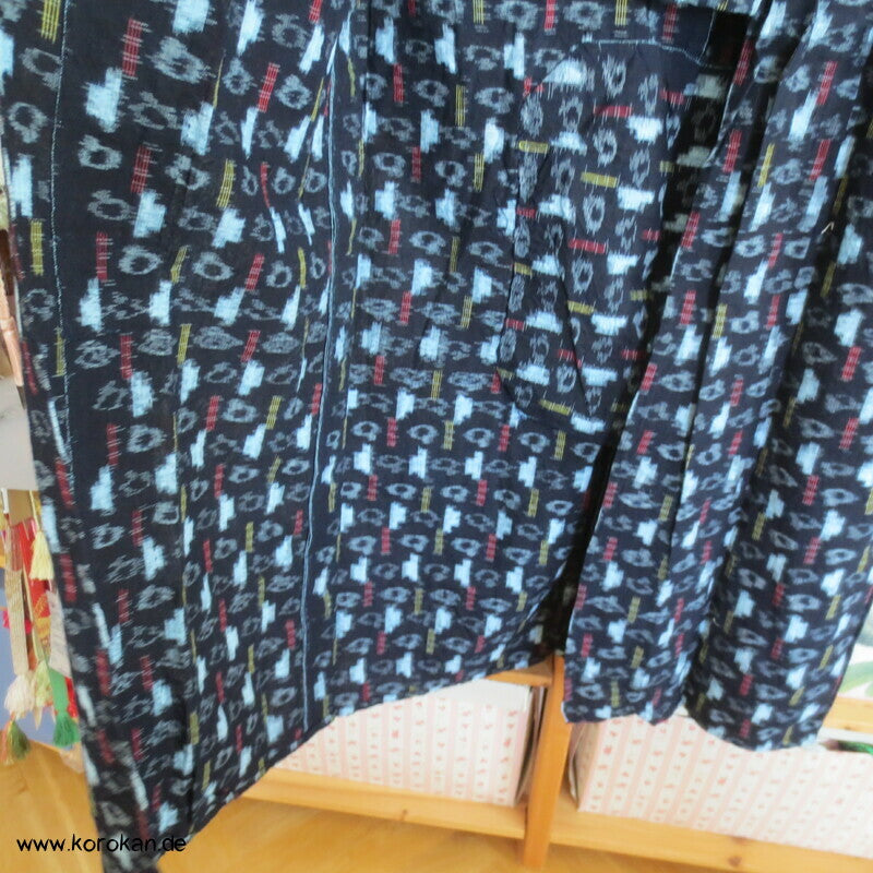 Kreise und Stäbe Kurume Kasuri Baumwolle Hitoe Kimono Arbeitsmantel