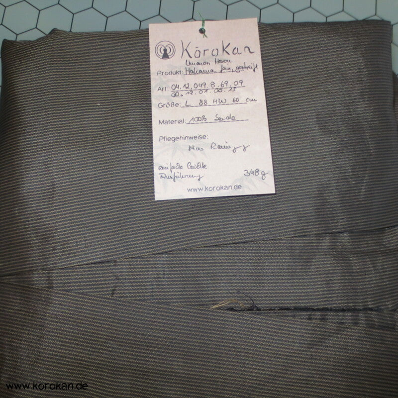 graubeige gestreifte Seide Hakama - Umanori Hosen - Typ