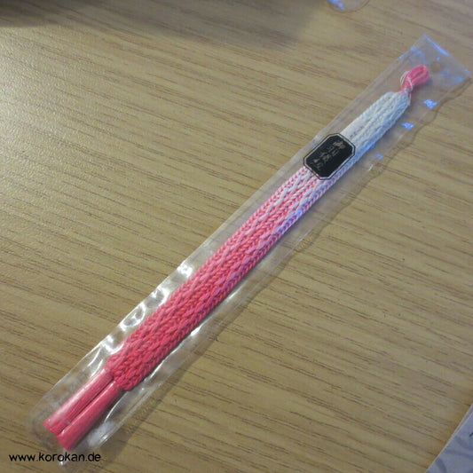 Haori Himo - Seide, Verlauf neon pink - weiß