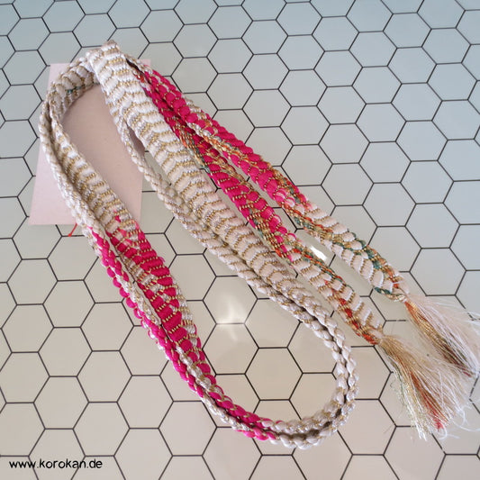 buntschillernder Obijime, geflochten