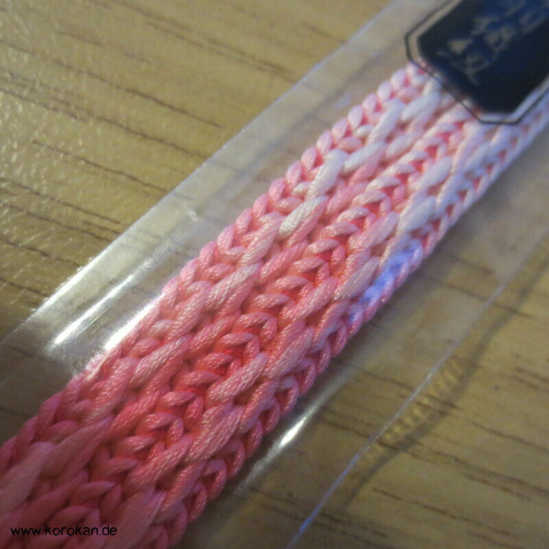 Haori Himo - Seide, Verlauf neon pink - weiß
