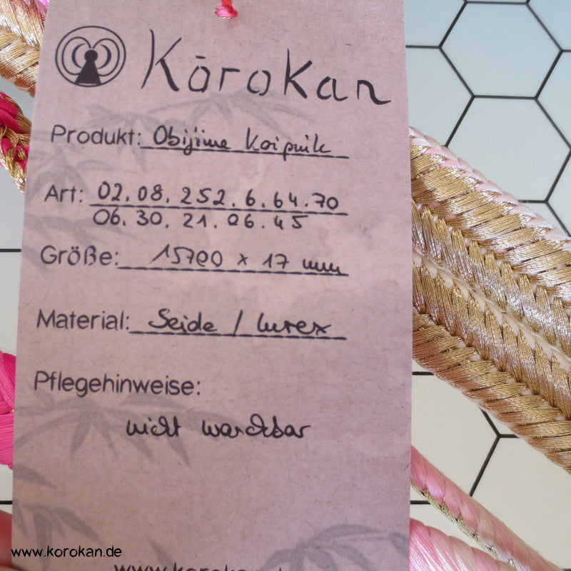 Koi pink Obijime, geflochten