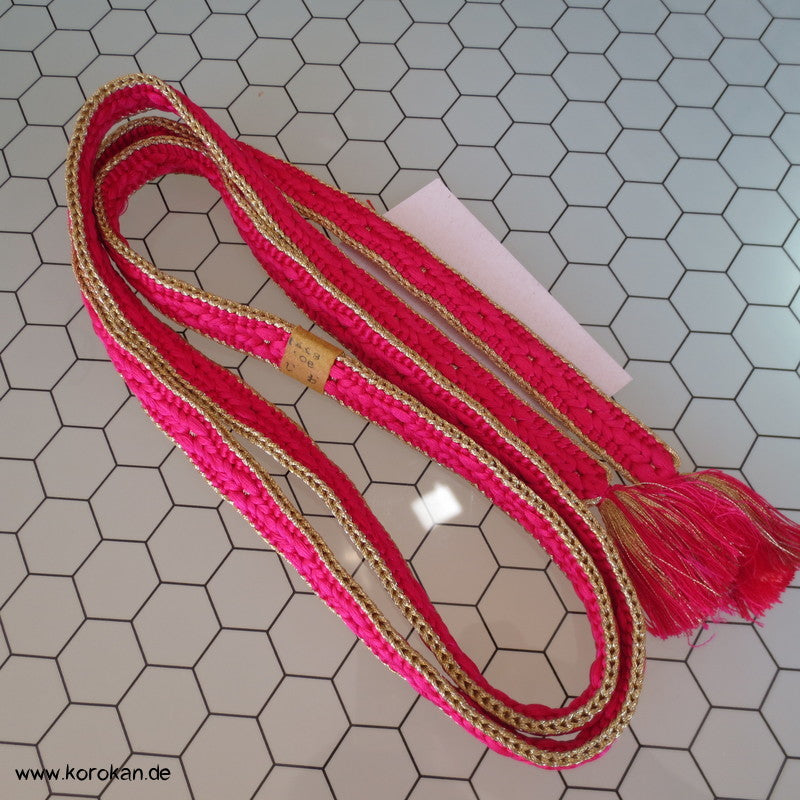 pink gold Streifen Obijime, geflochten