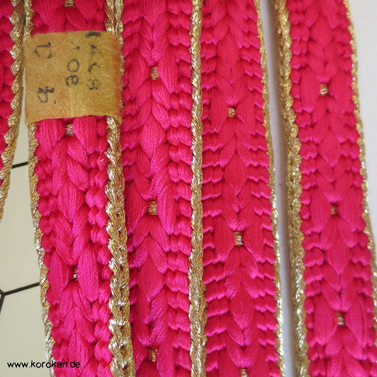 pink gold Streifen Obijime, geflochten