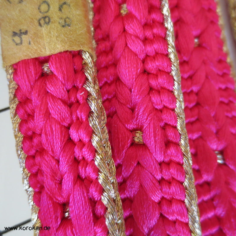 pink gold Streifen Obijime, geflochten
