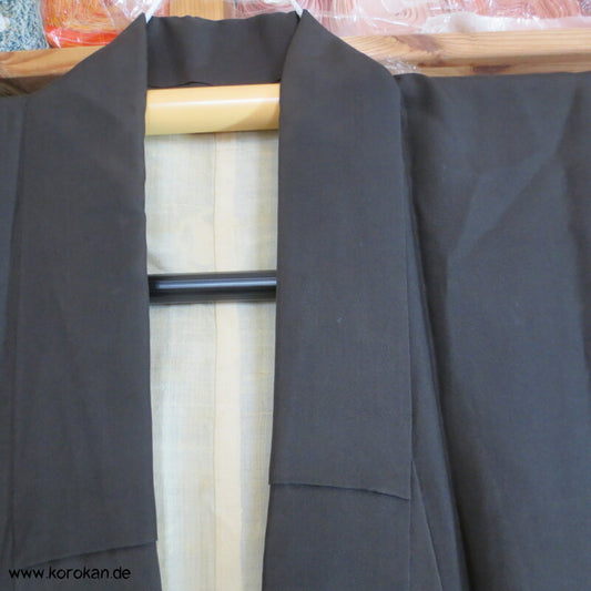 Montsuki - schwarzer Habutai Seiden Kimono, 5 Mon