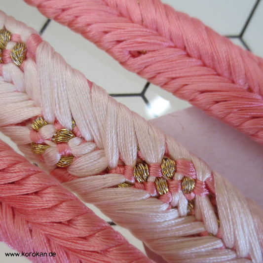 Koi rosa Obijime, geflochten