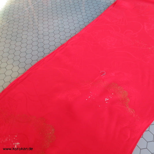 knallrot mit Goldsprenkel Rinzu Futterseide Tanmono