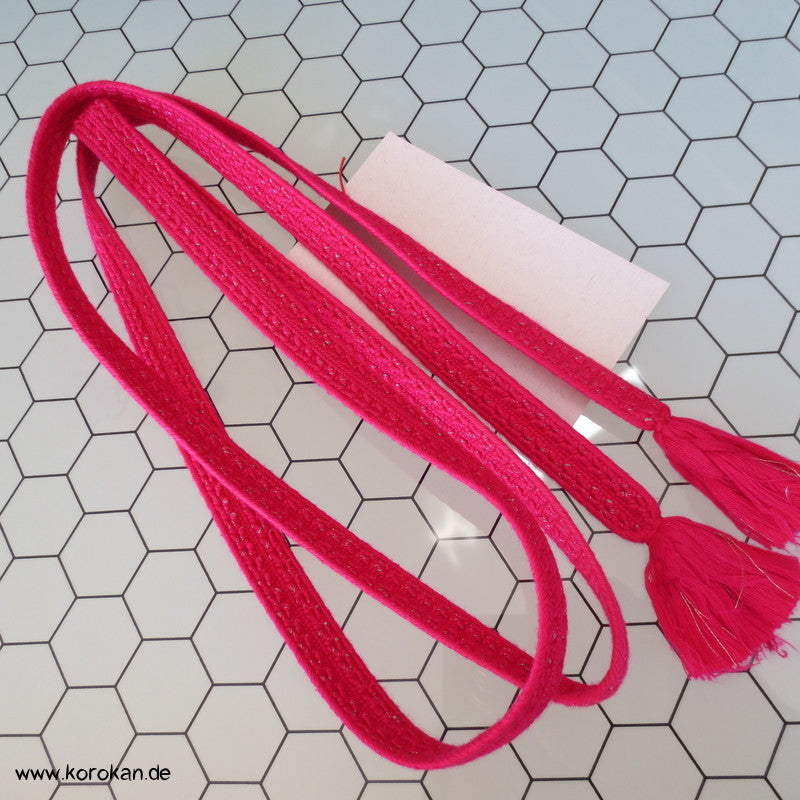 pink mit glitzer Obijime, geflochten