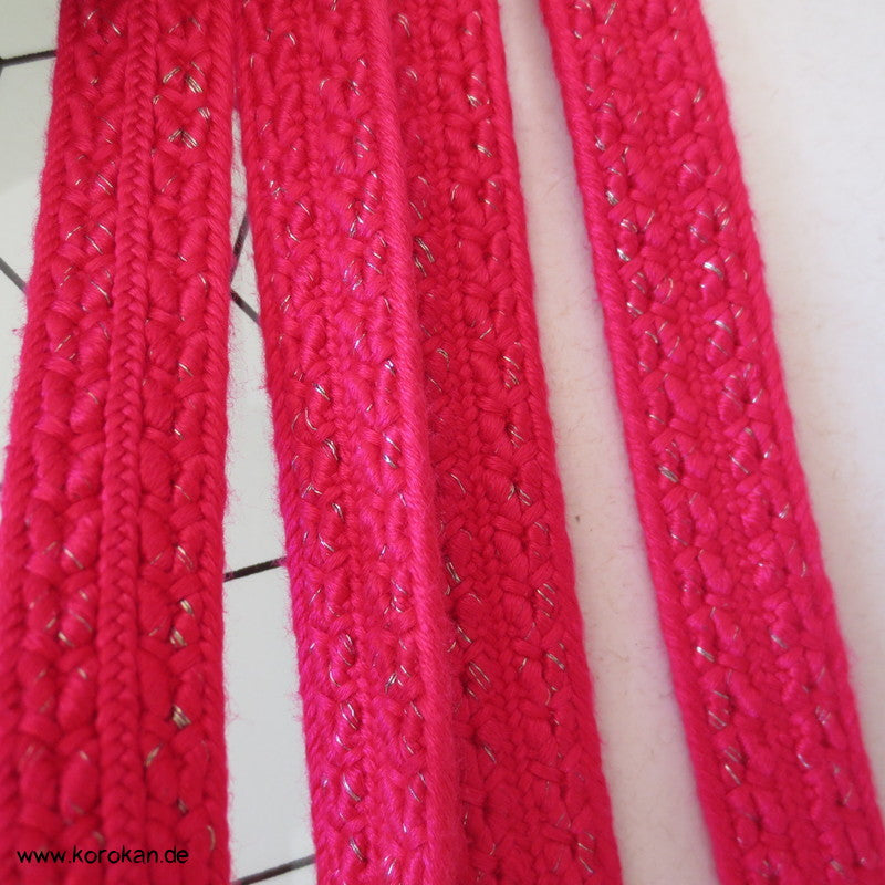 pink mit glitzer Obijime, geflochten