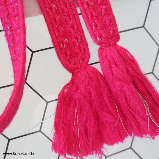 pink mit glitzer Obijime, geflochten
