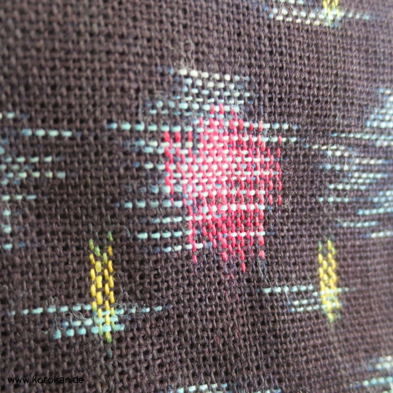 Kreise und Stäbe Kurume Kasuri Baumwolle Hitoe Kimono Boro Arbeitsmantel