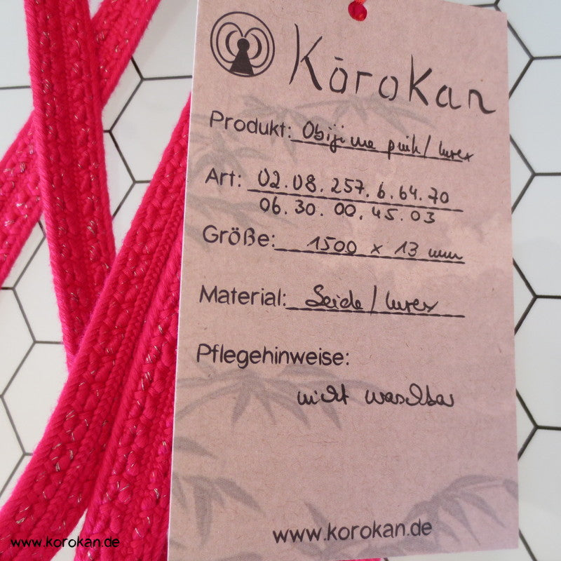 pink mit glitzer Obijime, geflochten